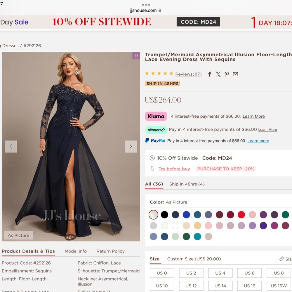 JJs House Navy Blue Trumpet/Mermaid Evening Dress